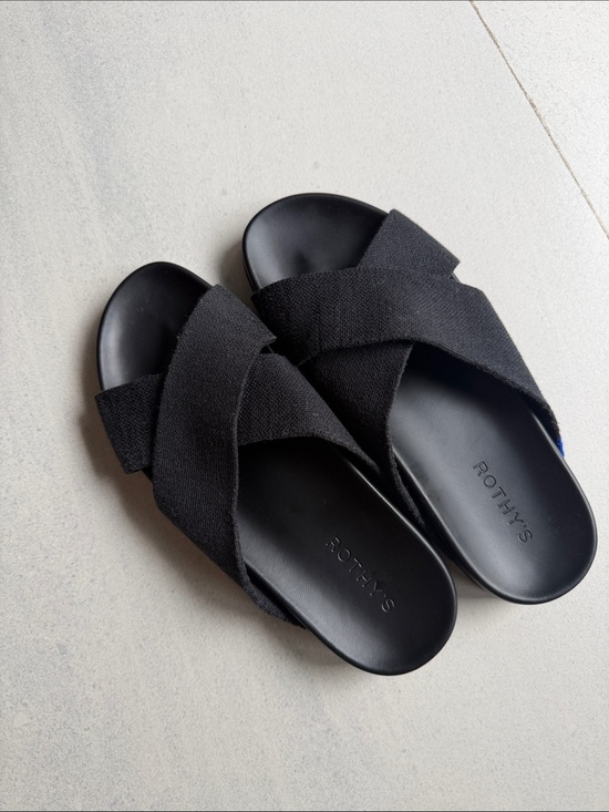 Rothy's Shoes - Rothy's Black Crisscross Slide Sandals